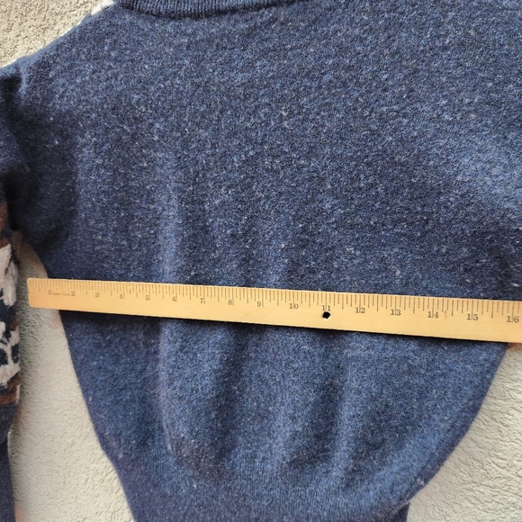 PAUL JOE SISTER Womens Sweater Extra Small Blue Floral Embroidered Knit Wool Vtg - Picture 9 of 9